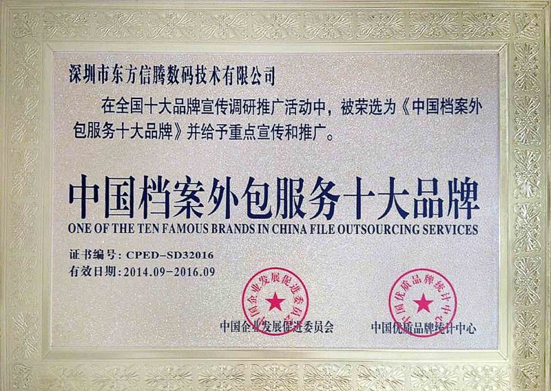 中國檔案外包十大品牌